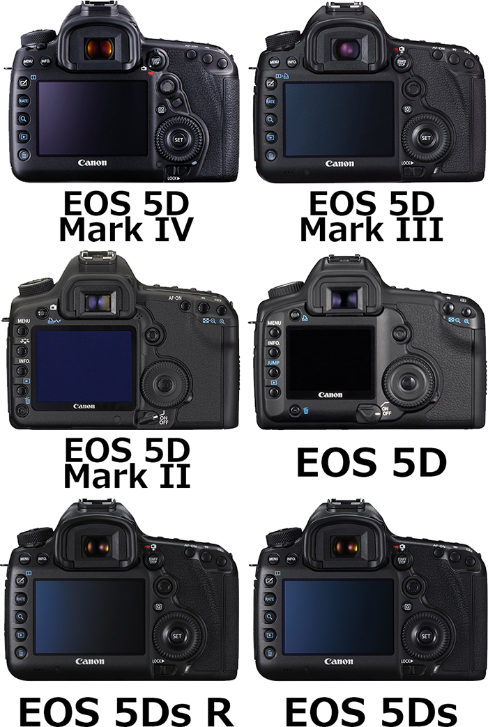 背面 EOS 5Dシリーズ(EOS 5D、EOS 5D Mark II、EOS 5D Mark III、Mark IV、EOS 5Ds、EOS 5Ds R)