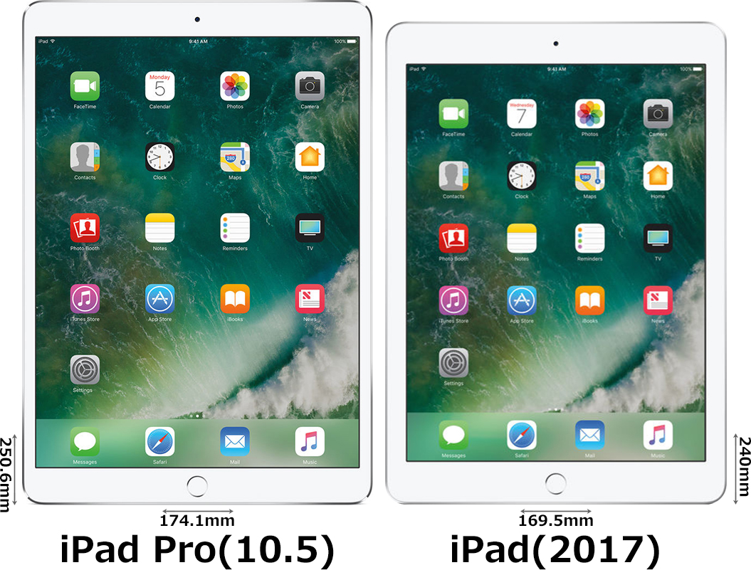 iPad Pro(10.5インチ)」と「iPad(2017)」の違い - フォトスク