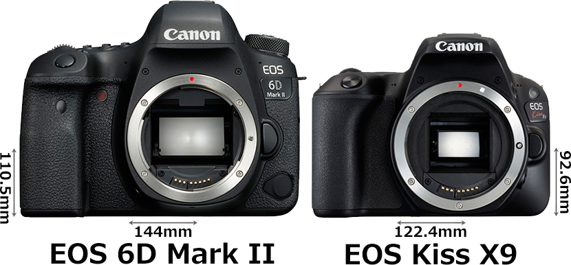 EOS 6D Mark II」と「EOS Kiss X9」の違い - フォトスク
