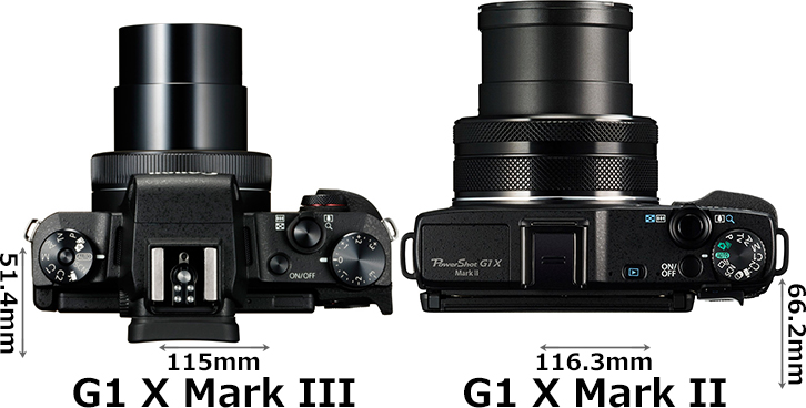 「PowerShot G1 X Mark III」と「PowerShot G1 X Mark II」 4