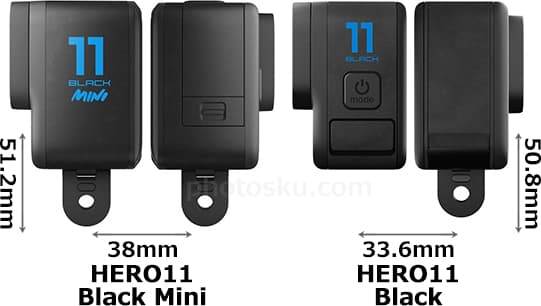 「GoPro HERO11 Black Mini」と「GoPro HERO11 Black」 4