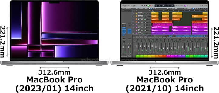 「MacBook Pro (2023/01、14.2インチ)」と「MacBook Pro (2021/10、14.2インチ)」 1