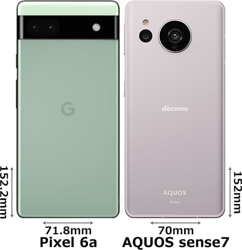 「Google Pixel 6a」と「AQUOS sense7」 2