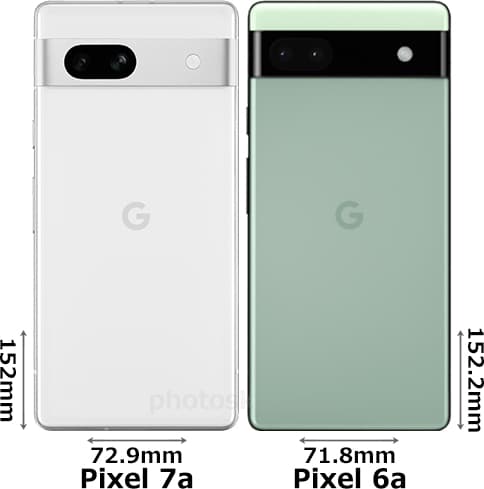 「Google Pixel 7a」と「Google Pixel 6a」 2