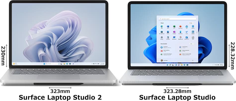 「Surface Laptop Studio 2」と「Surface Laptop Studio」 1