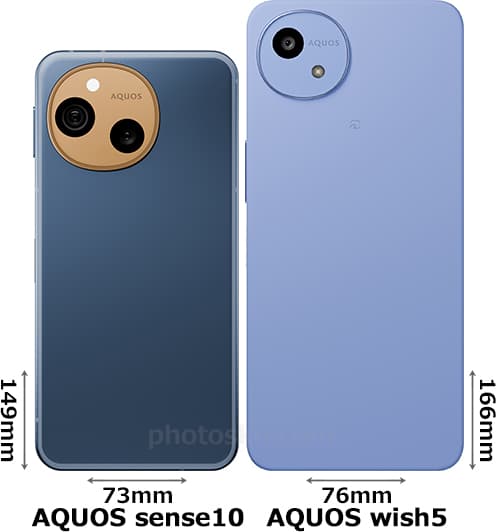 「AQUOS sense10」と「AQUOS wish5」の背面比較