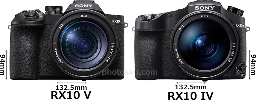 「RX10 V」と「RX10 IV」の正面比較