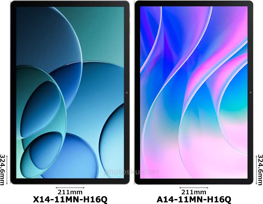 「Acer Iconia X14」と「Acer Iconia A14」の正面比較
