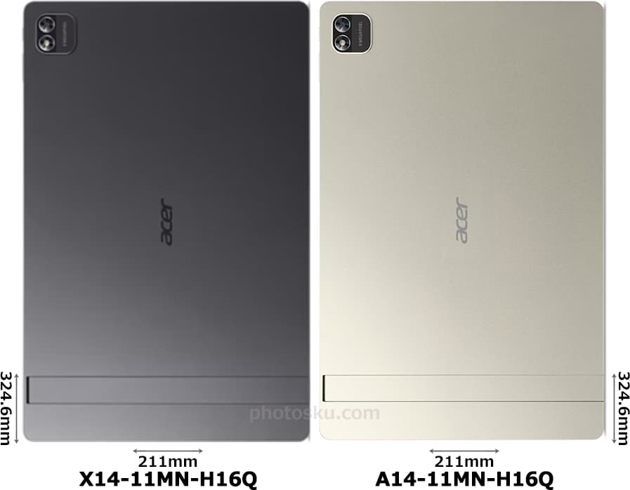 「Acer Iconia X14」と「Acer Iconia A14」の背面比較