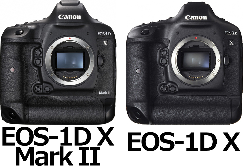 正面：EOS-1D X Mark II vs. EOS-1D X