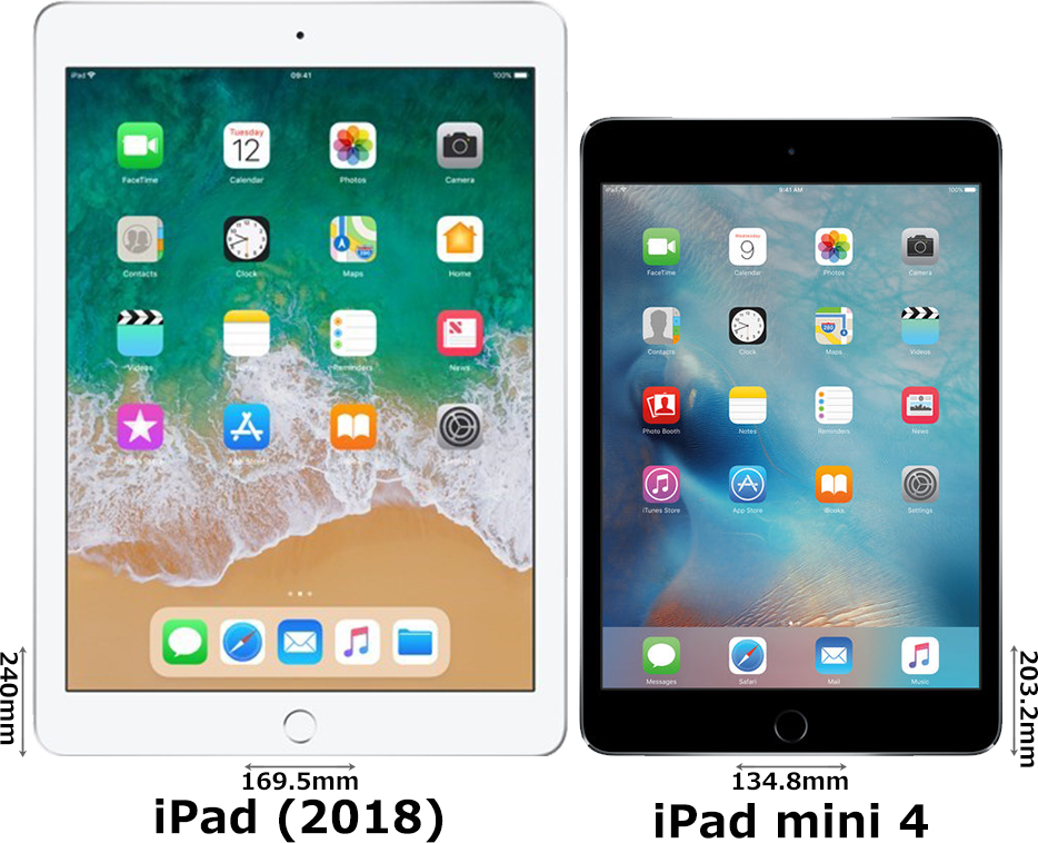 Ipad 2018 と Ipad Mini 4 の違い フォトスク