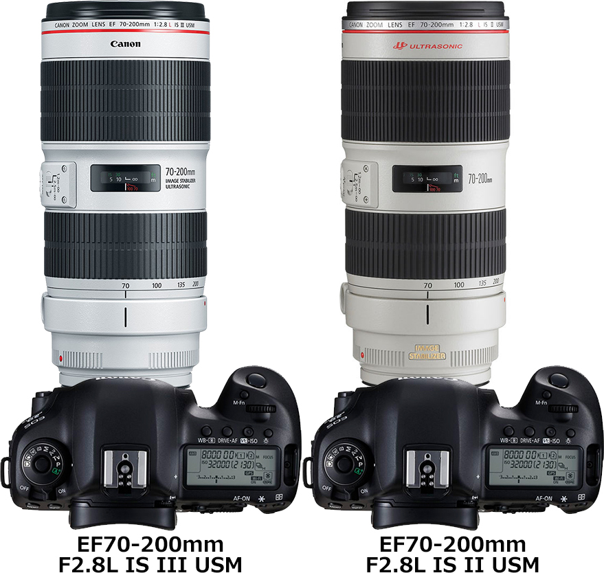 EF70-200mm F2.8L IS III USM」と「EF70-200mm F2.8L IS II USM」の