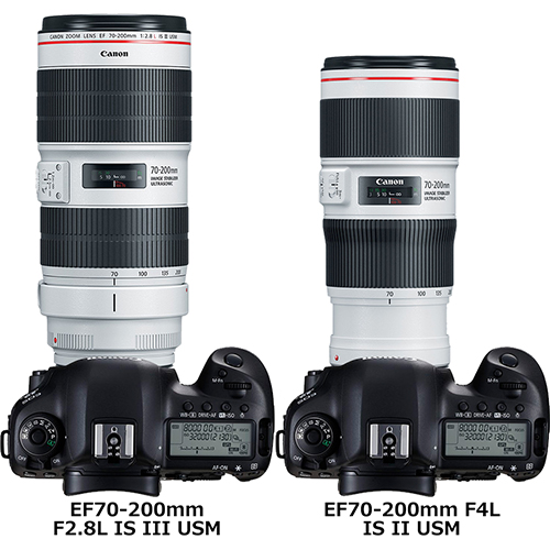 EF70-200mm F2.8L IS III USM」と「EF70-200mm F4L IS II USM」の違い 