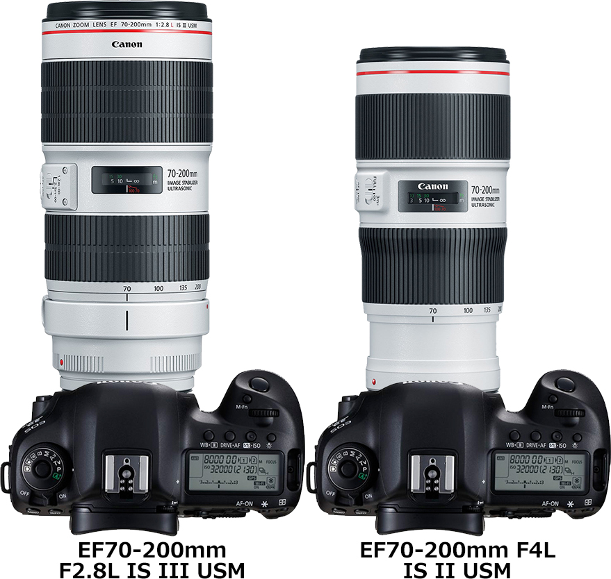 EF70-200mm F2.8L IS III USM」と「EF70-200mm F4L IS II USM」の違い 