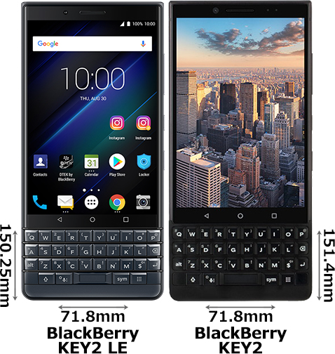 BlackBerry KEY2 LE」と「BlackBerry KEY2」の違い - フォトスク