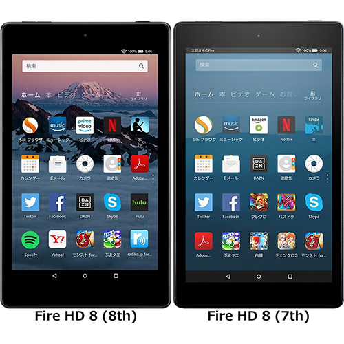 Fire HD 8 (第8世代)」と「Fire HD 8 (第7世代)」の違い - フォトスク