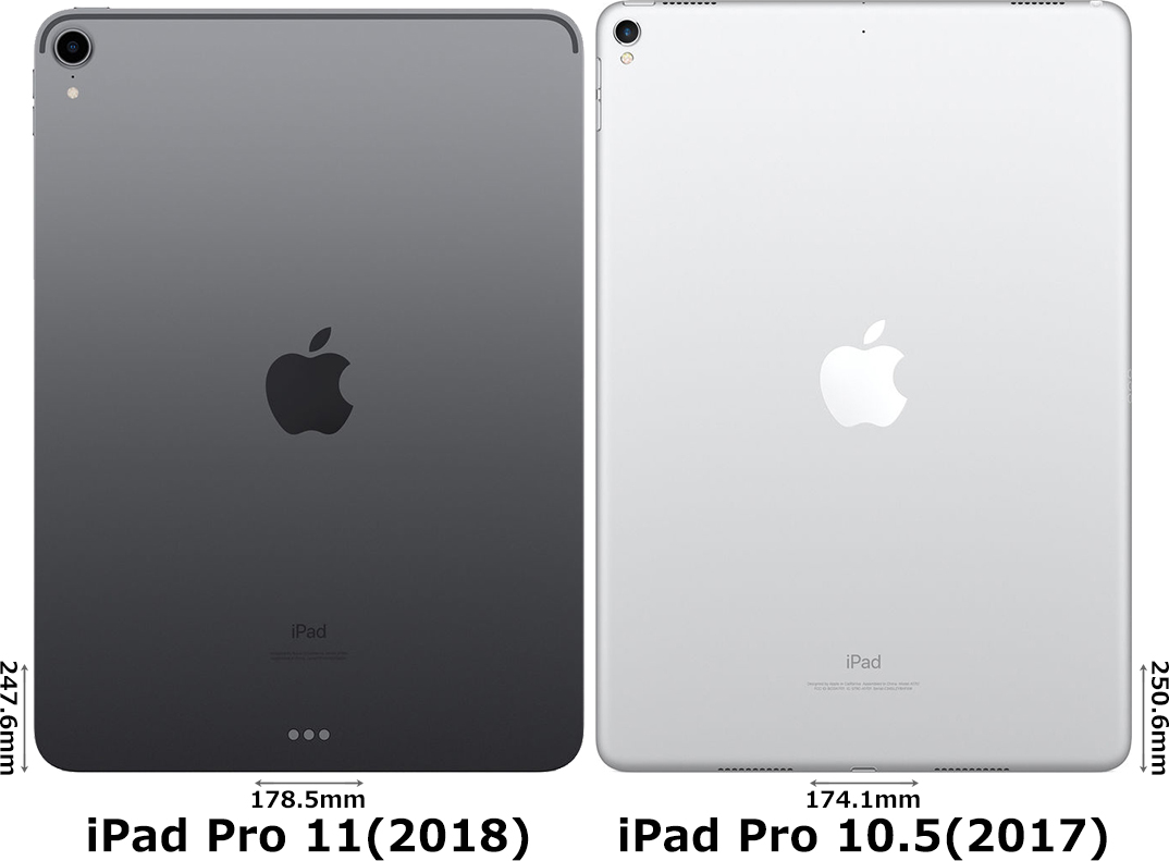 iPad Pro 11インチ (2018)」と「iPad Pro 10.5インチ (2017)」の違い 