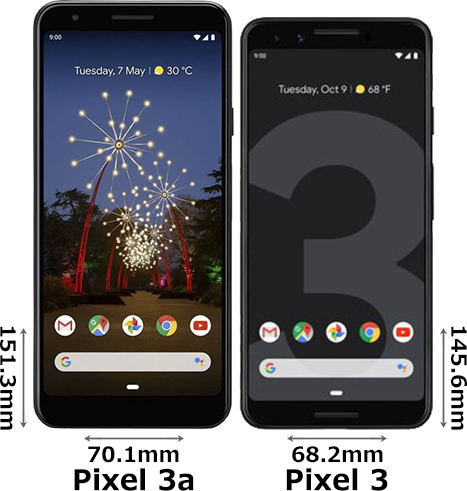 「Google Pixel 3a」と「Google Pixel 3」 1