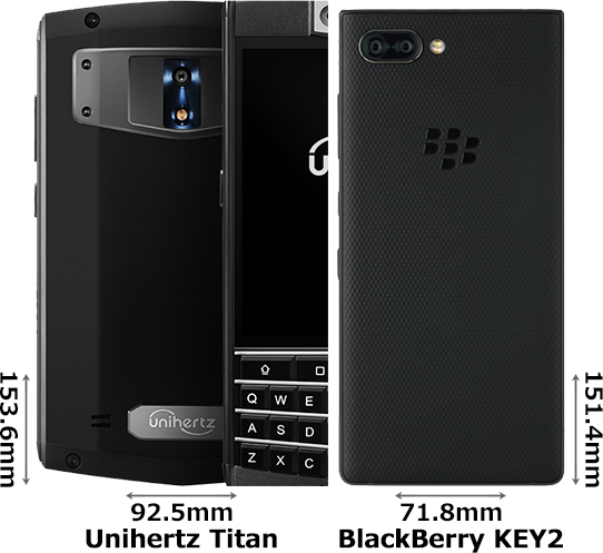 「Unihertz Titan」と「BlackBerry KEY2」 2