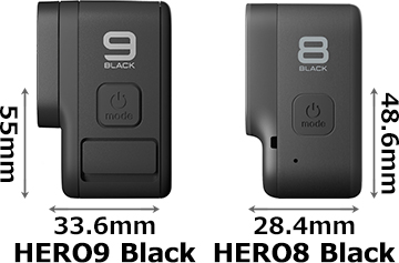GoPro HERO9 Black」と「GoPro HERO8 Black」の違い - フォトスク