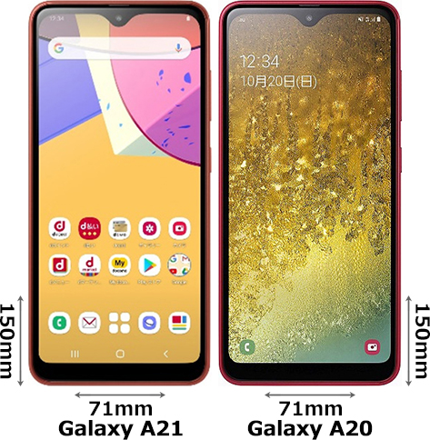 Galaxy A21」と「Galaxy A20」の違い - フォトスク
