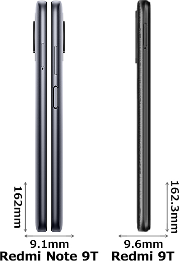 Redmi Note 9T」と「Redmi 9T」の違い - フォトスク