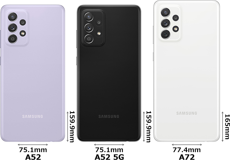 Galaxy A52／5G／A72」の違い - フォトスク