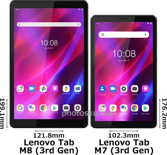 「Lenovo Tab M8 (3rd Gen)」と「Lenovo Tab M7 (3rd Gen)」 1