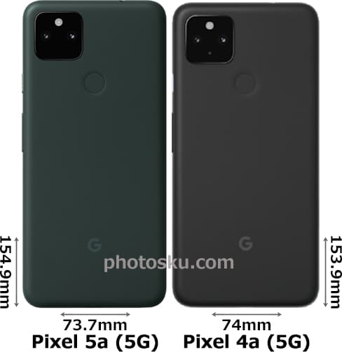 「Pixel 5a (5G)」と「Pixel 4a (5G)」の違い - フォトスク