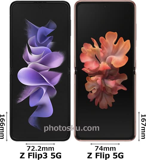 「Galaxy Z Flip3 5G」と「Galaxy Z Flip 5G」 1