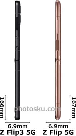 「Galaxy Z Flip3 5G」と「Galaxy Z Flip 5G」 4