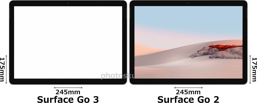 「Surface Go 3」と「Surface Go 2」 1