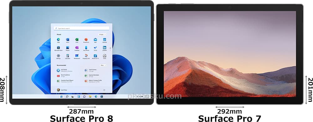 「Surface Pro 8」と「Surface Pro 7」 1