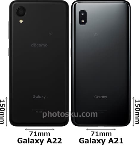 「Galaxy A22」と「Galaxy A21」 2