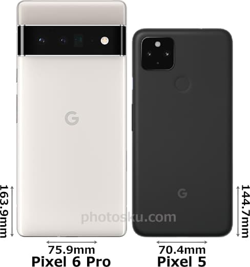 「Google Pixel 6 Pro」と「Google Pixel 5」 2
