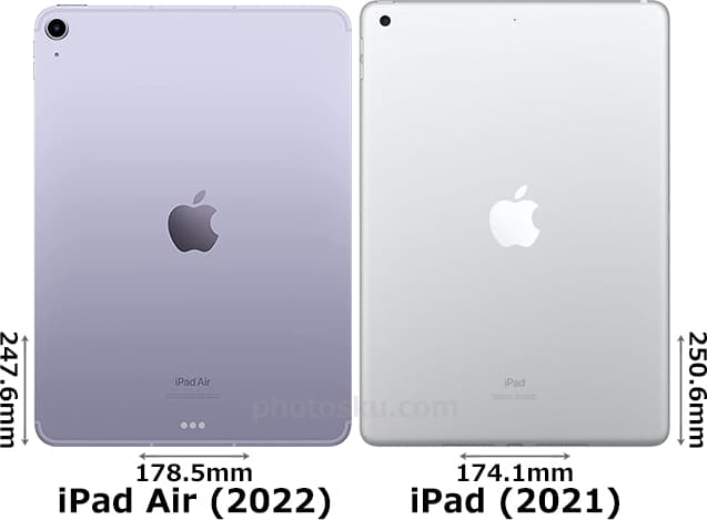 iPad Air (第5世代)」と「iPad (第9世代)」の違い - フォトスク