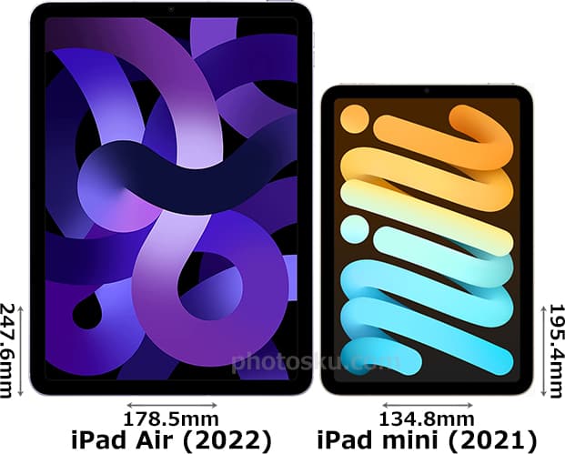 「iPad Air (2022)」と「iPad mini (2021)」 1