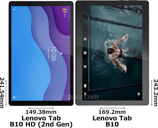 「Lenovo Tab B10 HD (2nd Gen)」と「Lenovo Tab B10」 1