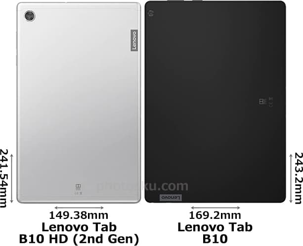 「Lenovo Tab B10 HD (2nd Gen)」と「Lenovo Tab B10」 2