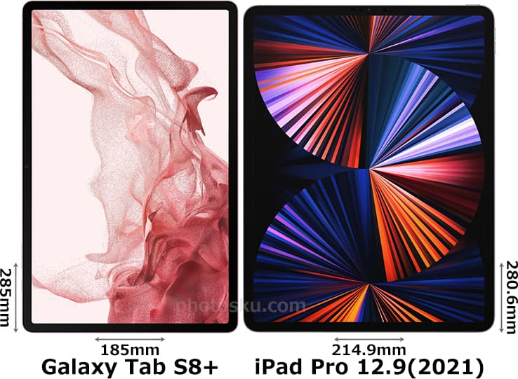 「Galaxy Tab S8＋」と「iPad Pro 12.9インチ (2021)」 1