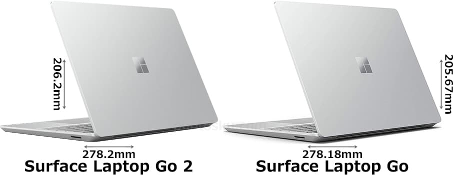 「Surface Laptop Go 2」と「Surface Laptop Go」 2
