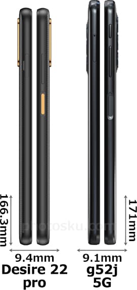 「HTC Desire 22 Pro」と「moto g52j 5G」 3