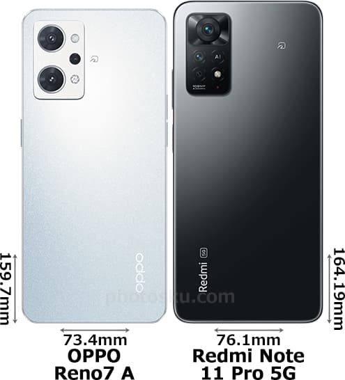 「OPPO Reno7 A」と「Redmi Note 11 Pro 5G」 2