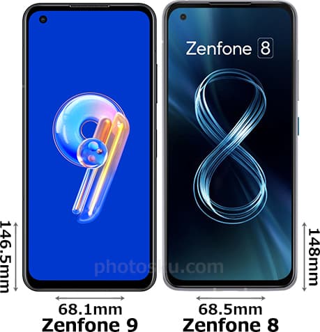 「Zenfone 9」と「Zenfone 8」 1