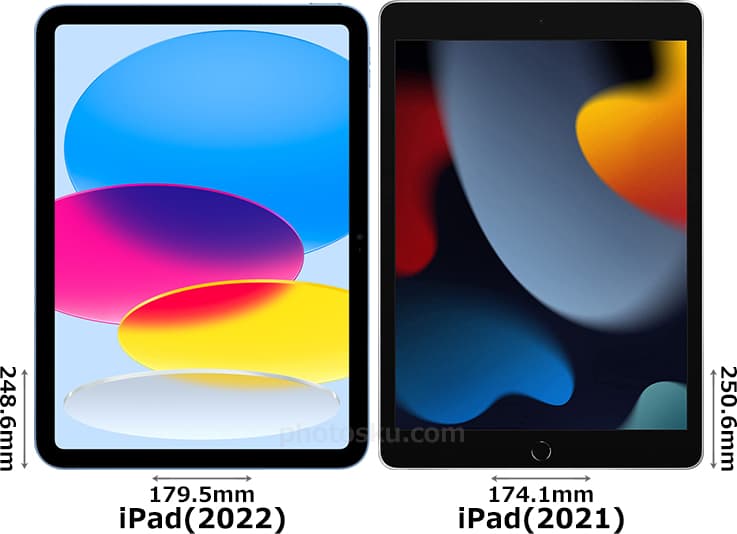 iPad (第10世代)」と「iPad (第9世代)」の違い フォトスク