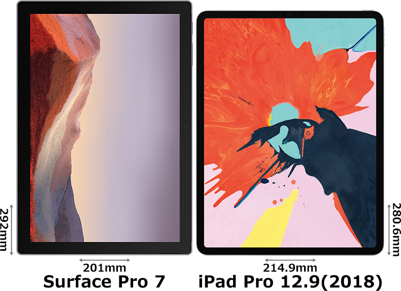 「Surface Pro 7」と「iPad Pro 12.9 (2018)」 1