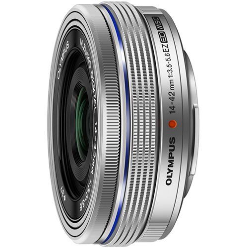 Olympus M.Zuiko Digital ED 14-42mm F3.5-5.6 EZ Lens Silver for Micro Four Thirds Cameras 