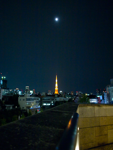 東京タワーと月 2の高画質画像