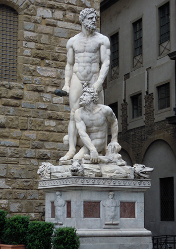 シニョリーア広場のヘラクレスとカクス像の高画質画像