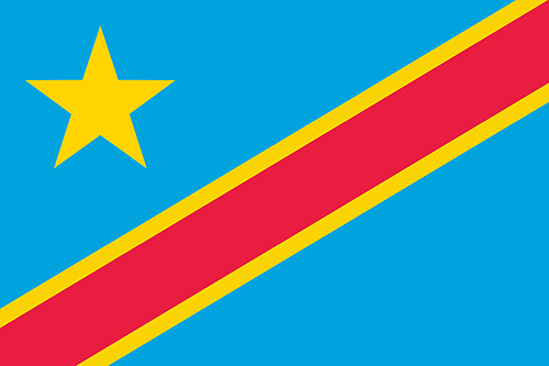 コンゴ民主共和国の国旗の高画質画像